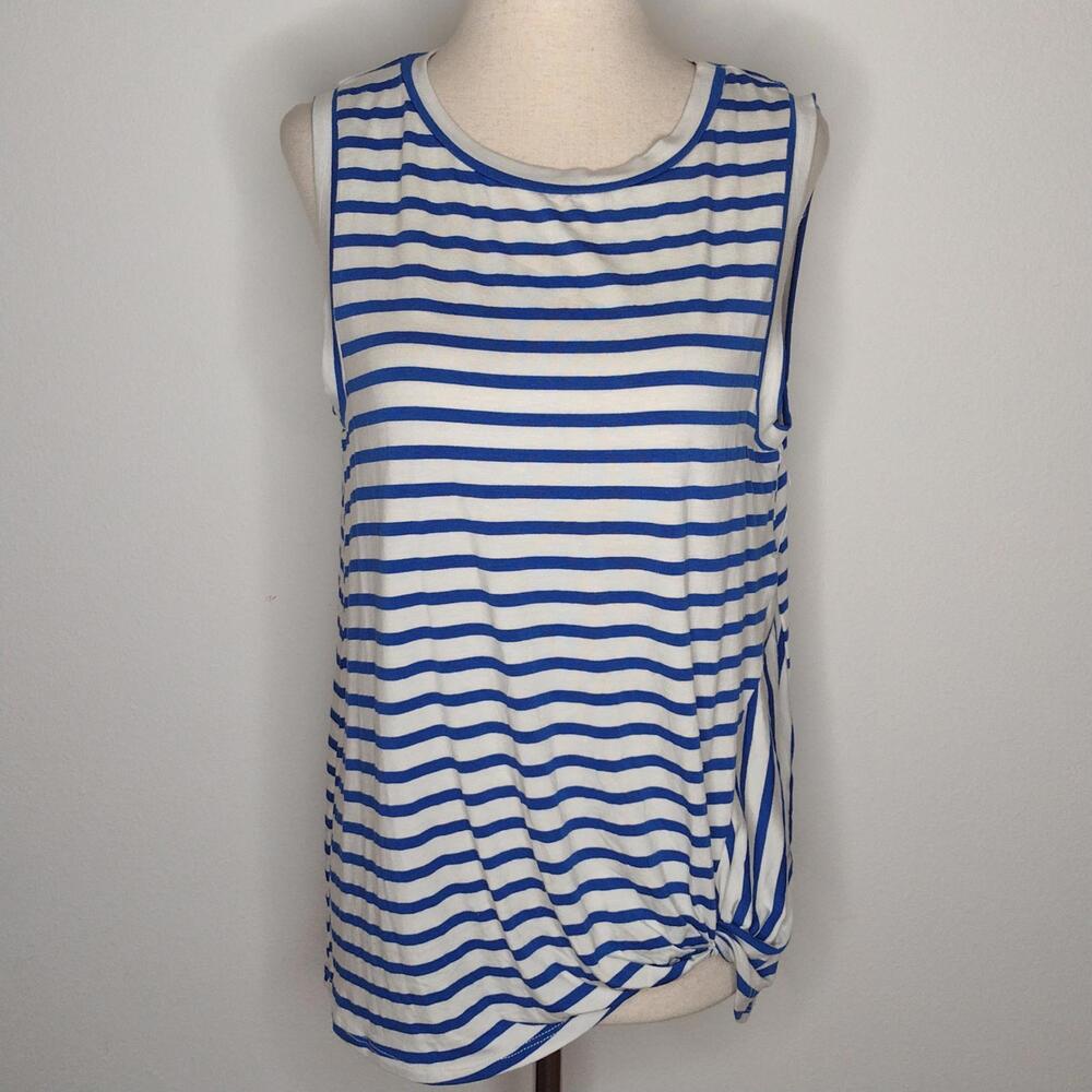 NWOT Green Envelope Women's White/Blue Striped Top Size Medium